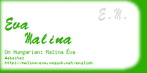 eva malina business card
