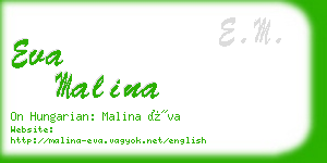 eva malina business card